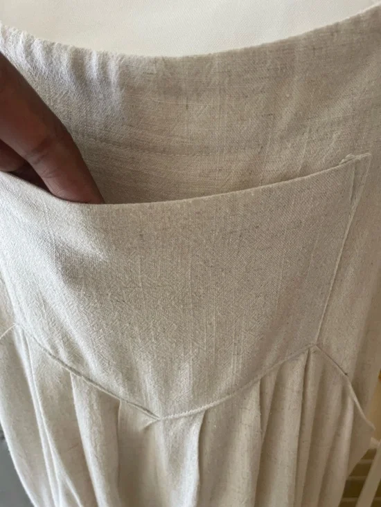 1.4.3. Story by Line Up Cream Linen Textured Jumpsuit- EUC - Picture 7 of 12